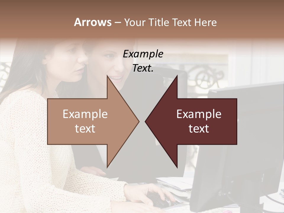 Discussion Occupation Businesswoman PowerPoint Template