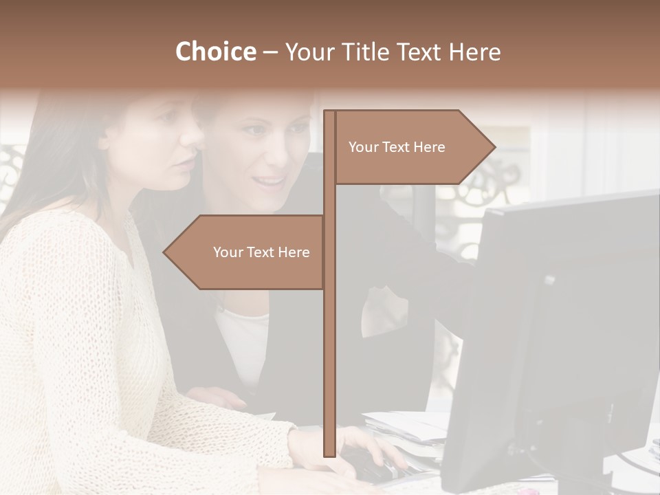 Discussion Occupation Businesswoman PowerPoint Template