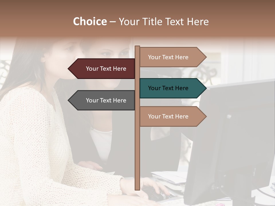 Discussion Occupation Businesswoman PowerPoint Template