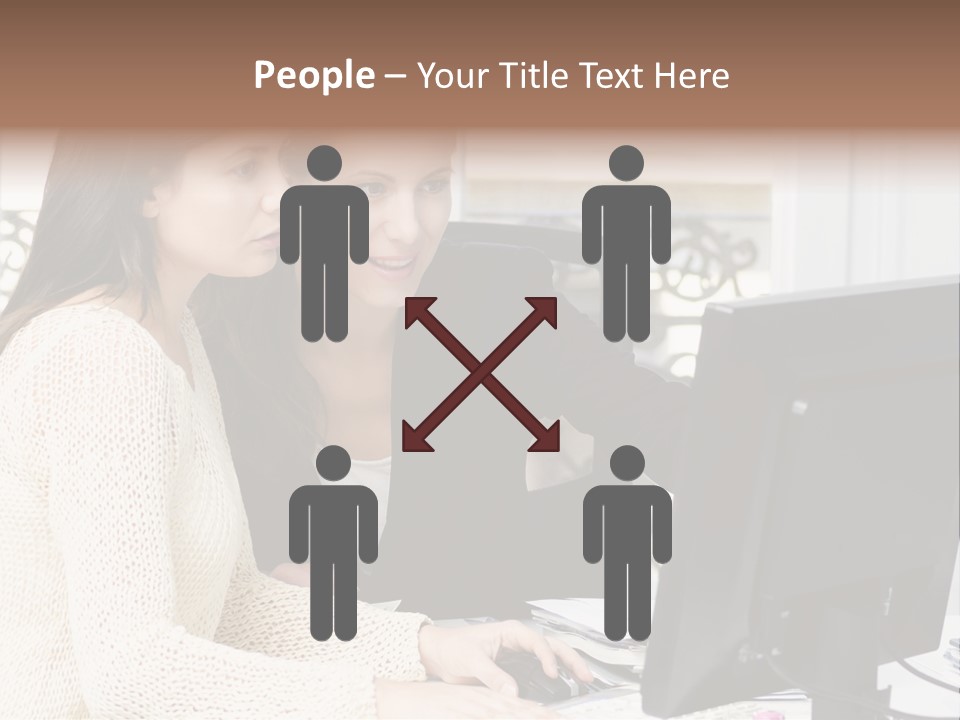 Discussion Occupation Businesswoman PowerPoint Template