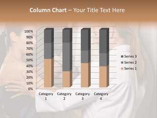 Two Women In White Lab Coats Are Looking At Something In A Freezer PowerPoint Template