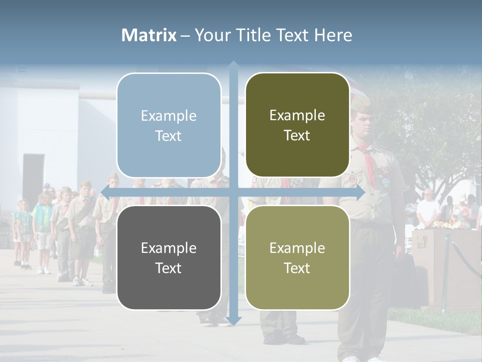 A Group Of Military Men Walking Down A Street PowerPoint Template