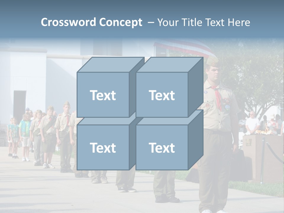 A Group Of Military Men Walking Down A Street PowerPoint Template