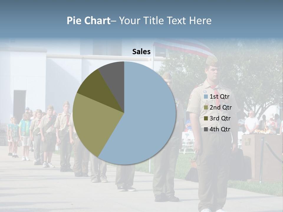 A Group Of Military Men Walking Down A Street PowerPoint Template