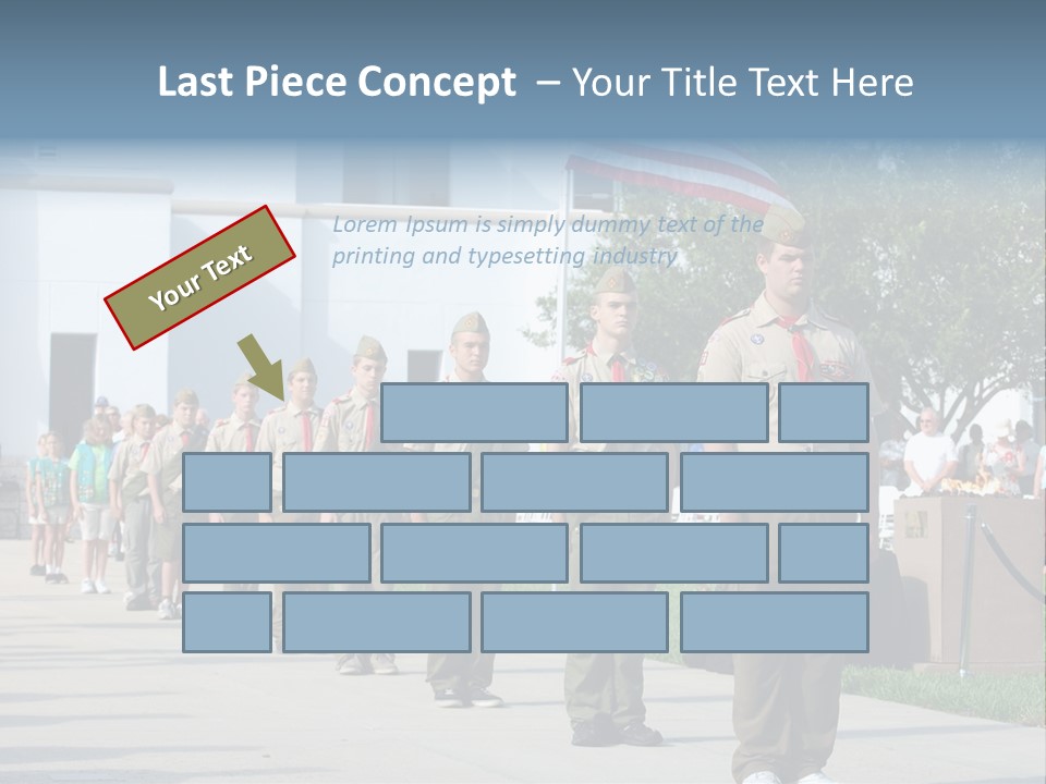 A Group Of Military Men Walking Down A Street PowerPoint Template