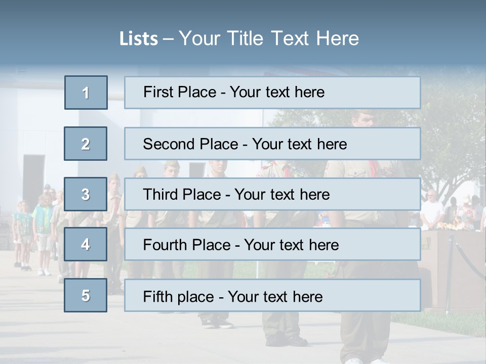 A Group Of Military Men Walking Down A Street PowerPoint Template