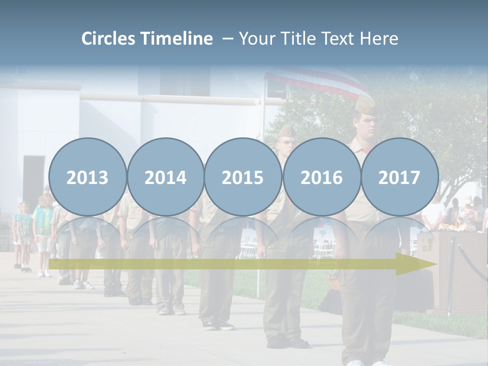 A Group Of Military Men Walking Down A Street PowerPoint Template