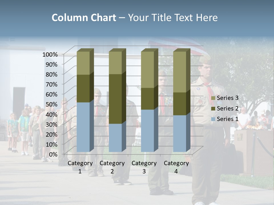 A Group Of Military Men Walking Down A Street PowerPoint Template