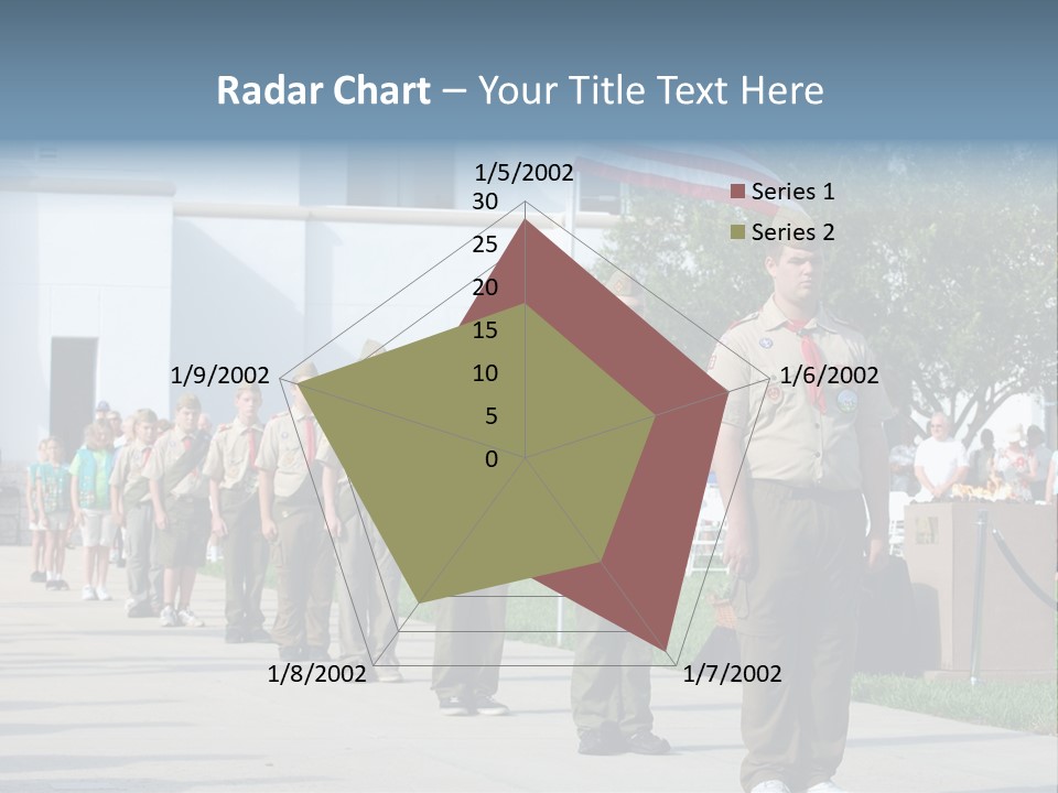 A Group Of Military Men Walking Down A Street PowerPoint Template