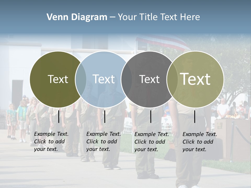 A Group Of Military Men Walking Down A Street PowerPoint Template