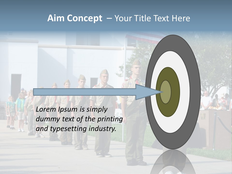 A Group Of Military Men Walking Down A Street PowerPoint Template