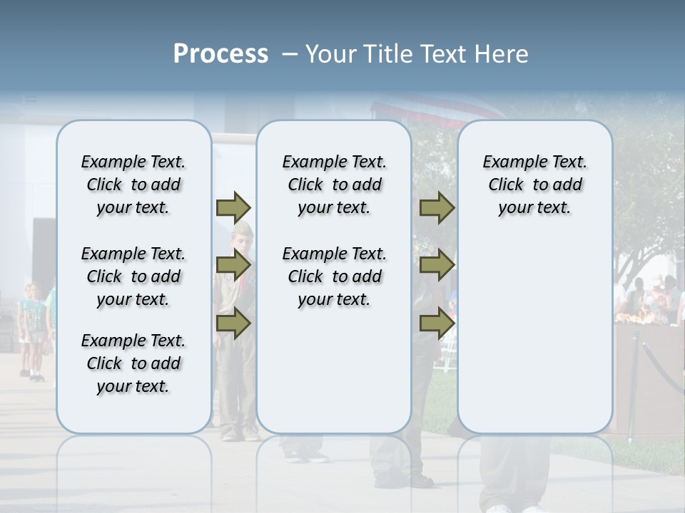 A Group Of Military Men Walking Down A Street PowerPoint Template