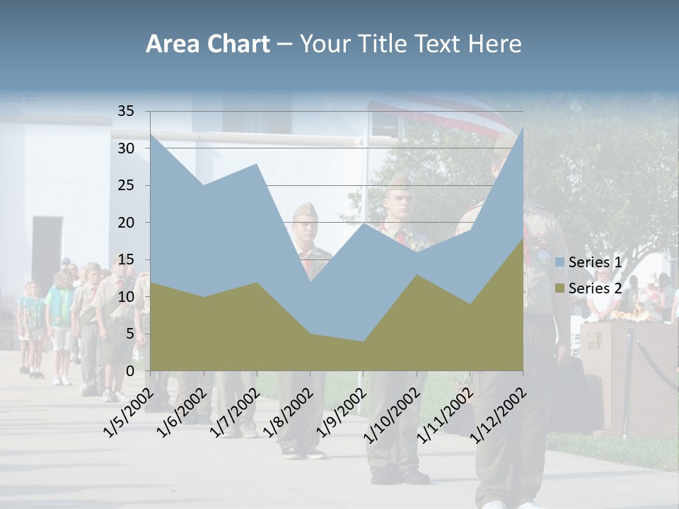 A Group Of Military Men Walking Down A Street PowerPoint Template