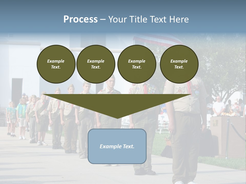 A Group Of Military Men Walking Down A Street PowerPoint Template