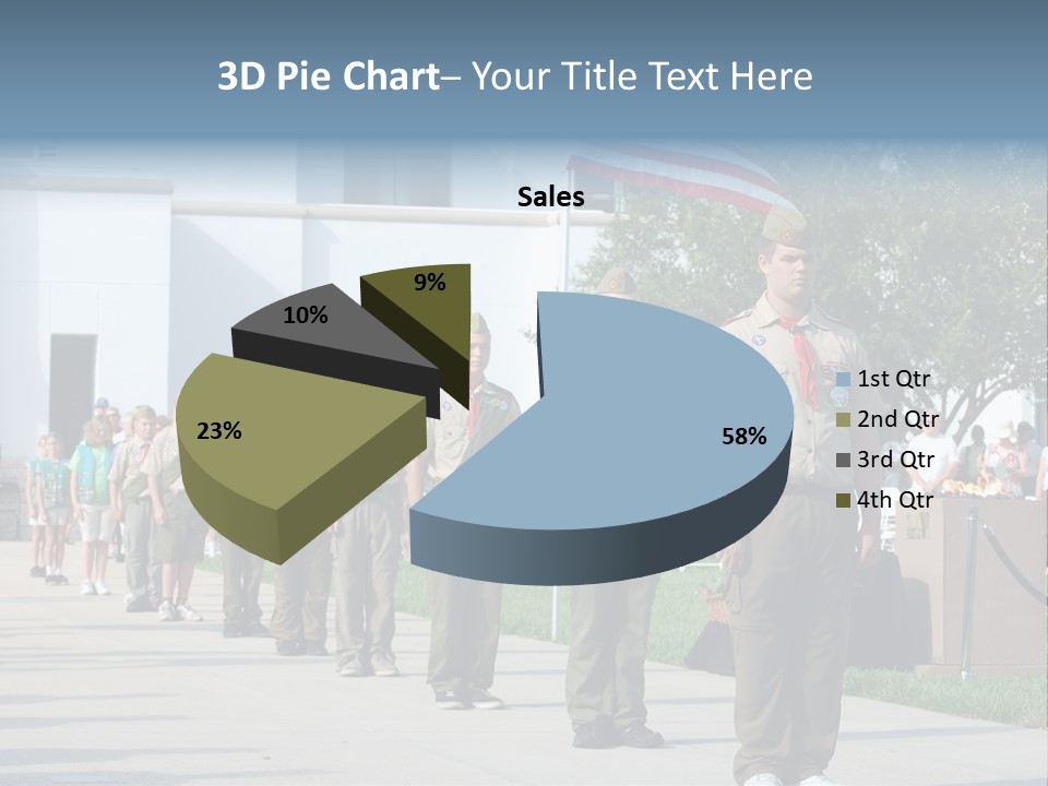 A Group Of Military Men Walking Down A Street PowerPoint Template