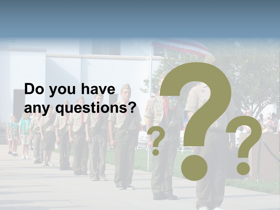 A Group Of Military Men Walking Down A Street PowerPoint Template