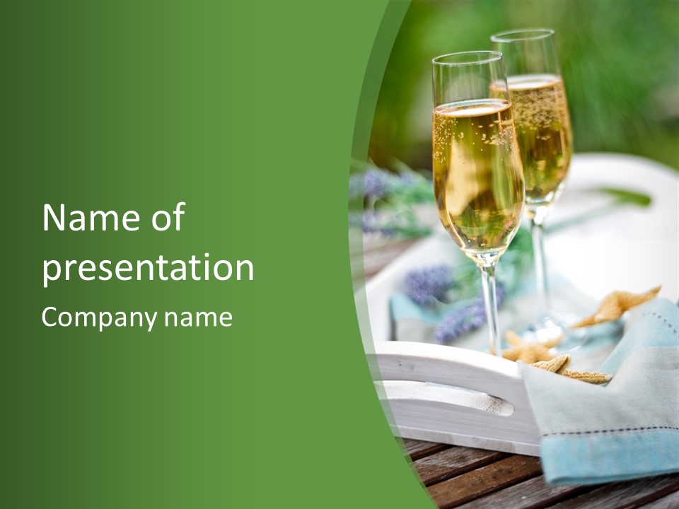 Celebration Champagne Glasses Champagne PowerPoint Template
