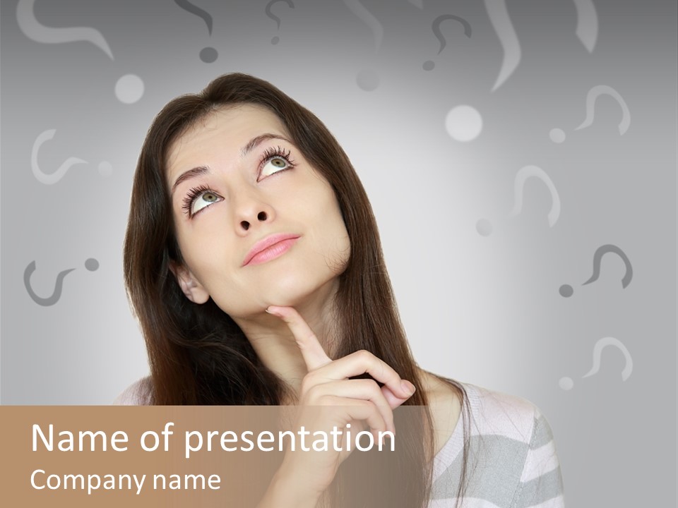 Uncertainty  Girl PowerPoint Template
