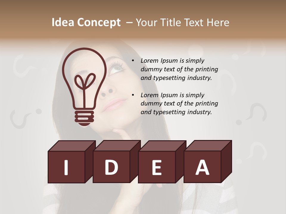 Uncertainty  Girl PowerPoint Template
