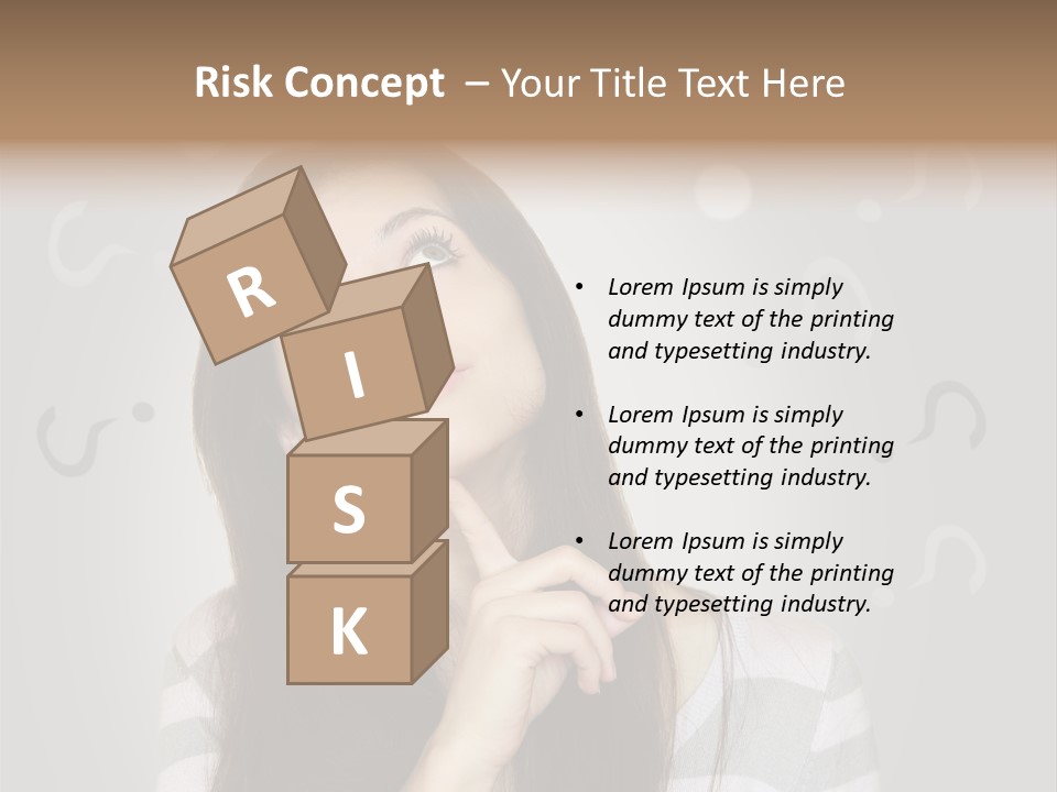 Uncertainty  Girl PowerPoint Template
