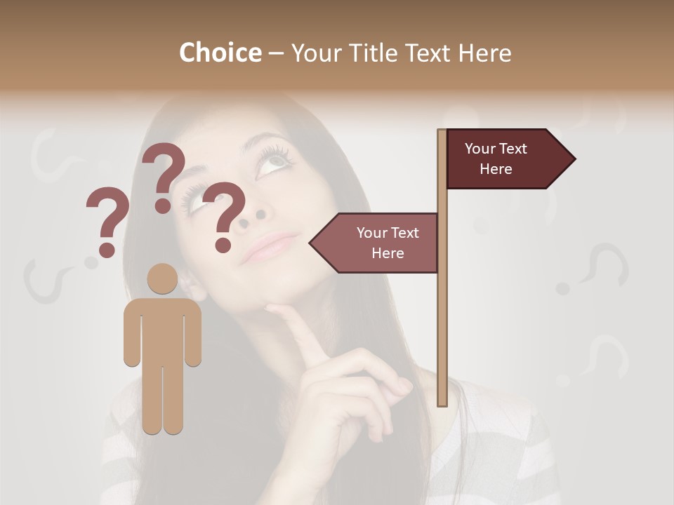 Uncertainty  Girl PowerPoint Template