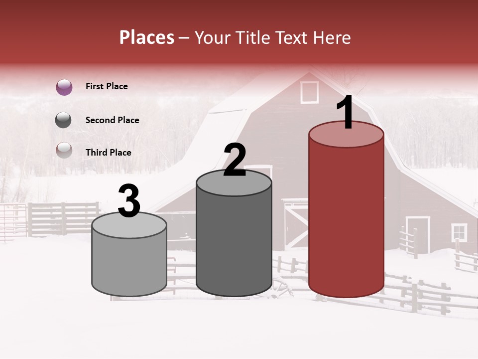 Red Barn Agriculture Snow PowerPoint Template