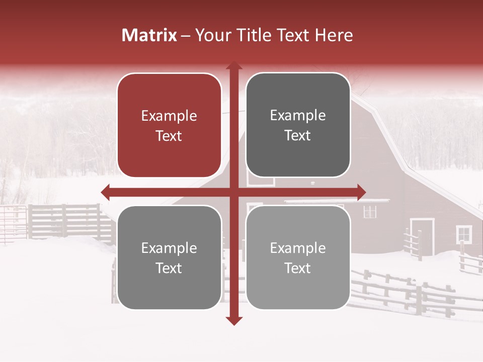 Red Barn Agriculture Snow PowerPoint Template