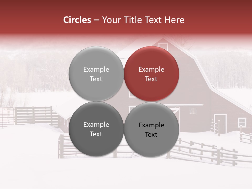 Red Barn Agriculture Snow PowerPoint Template