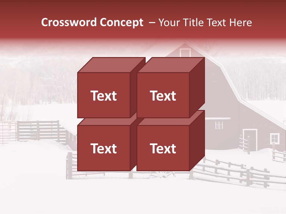 Red Barn Agriculture Snow PowerPoint Template