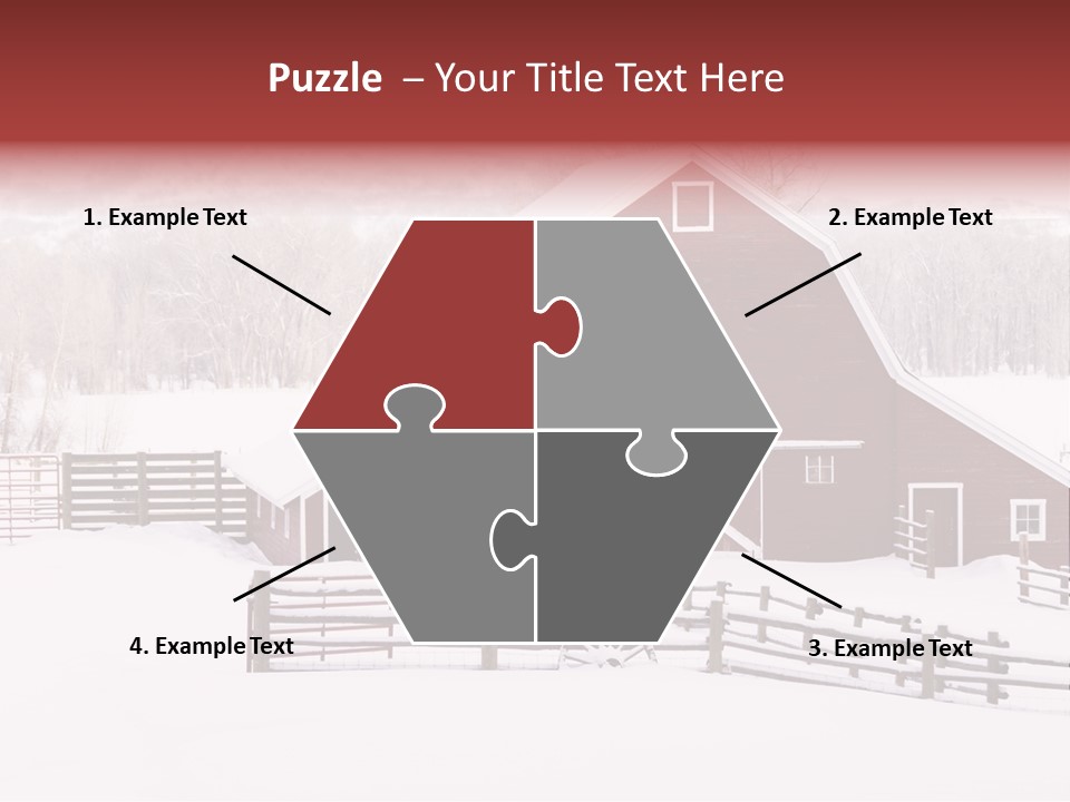 Red Barn Agriculture Snow PowerPoint Template