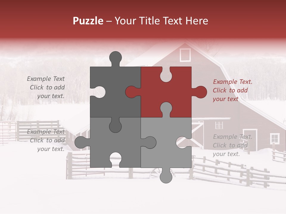 Red Barn Agriculture Snow PowerPoint Template