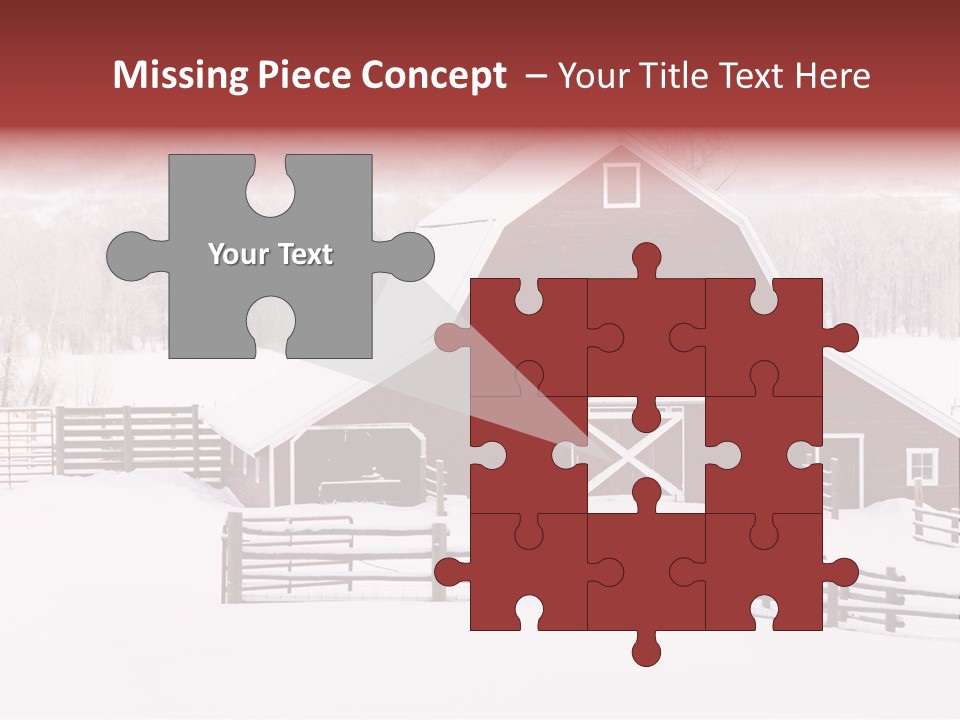 Red Barn Agriculture Snow PowerPoint Template