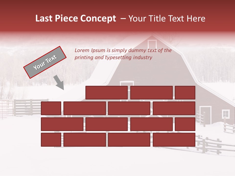 Red Barn Agriculture Snow PowerPoint Template