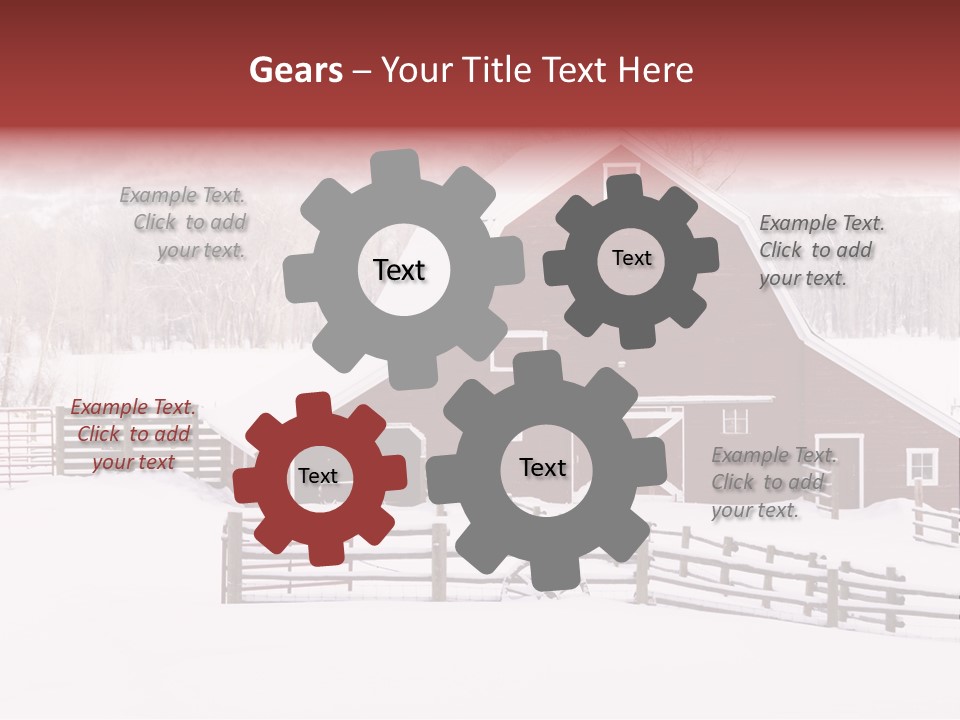 Red Barn Agriculture Snow PowerPoint Template