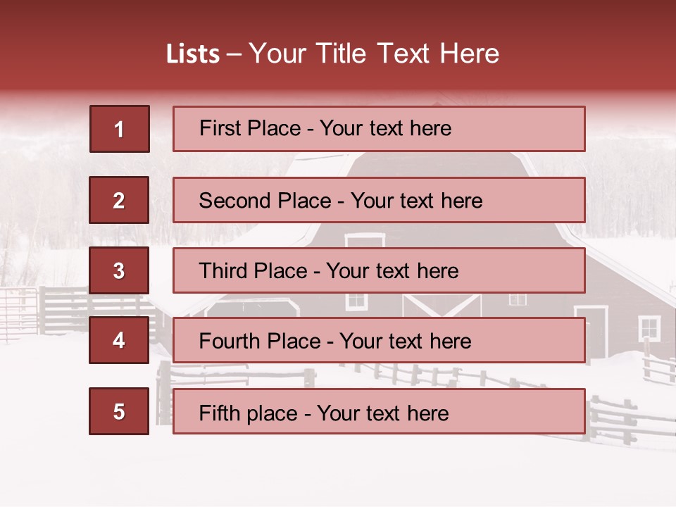 Red Barn Agriculture Snow PowerPoint Template