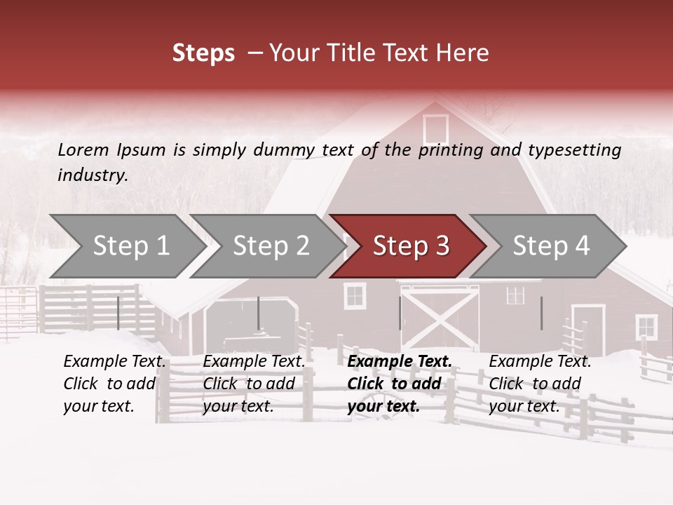 Red Barn Agriculture Snow PowerPoint Template