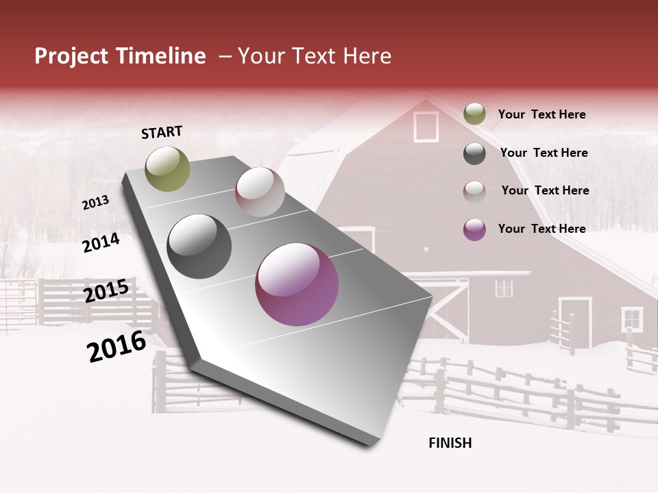 Red Barn Agriculture Snow PowerPoint Template