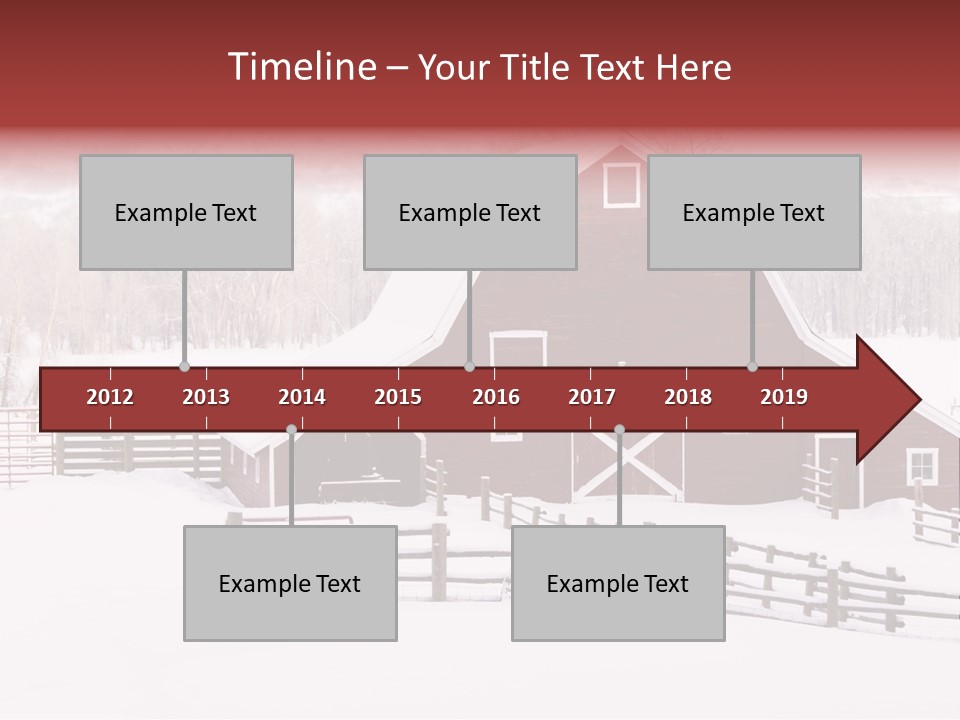 Red Barn Agriculture Snow PowerPoint Template