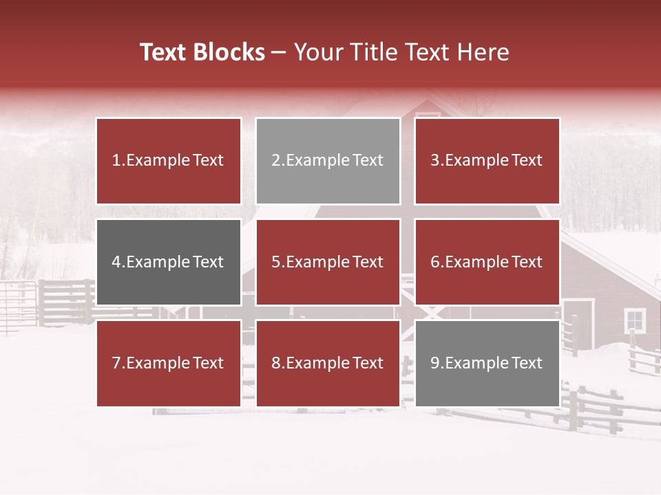 Red Barn Agriculture Snow PowerPoint Template