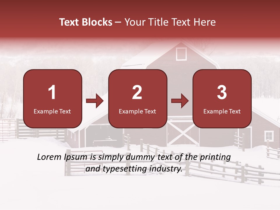 Red Barn Agriculture Snow PowerPoint Template