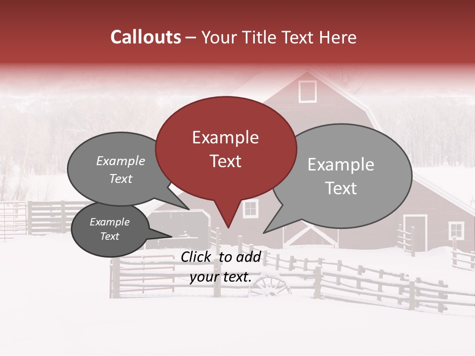 Red Barn Agriculture Snow PowerPoint Template