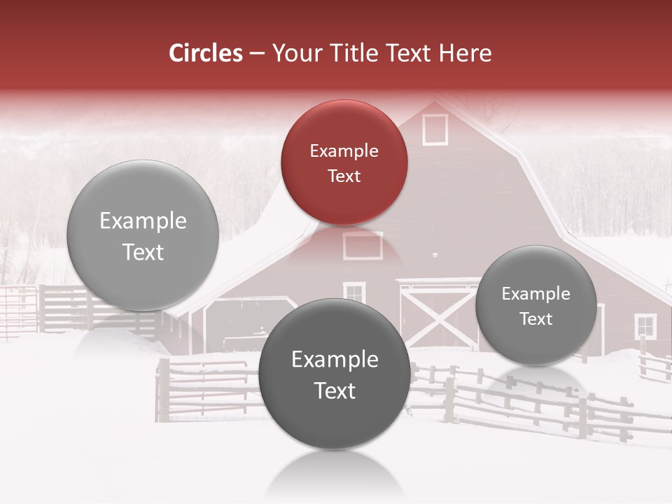 Red Barn Agriculture Snow PowerPoint Template