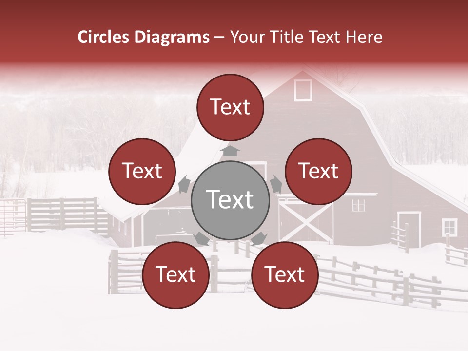 Red Barn Agriculture Snow PowerPoint Template