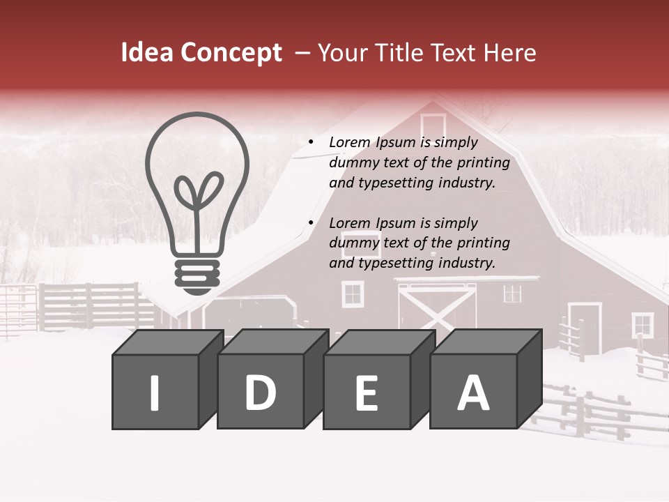 Red Barn Agriculture Snow PowerPoint Template