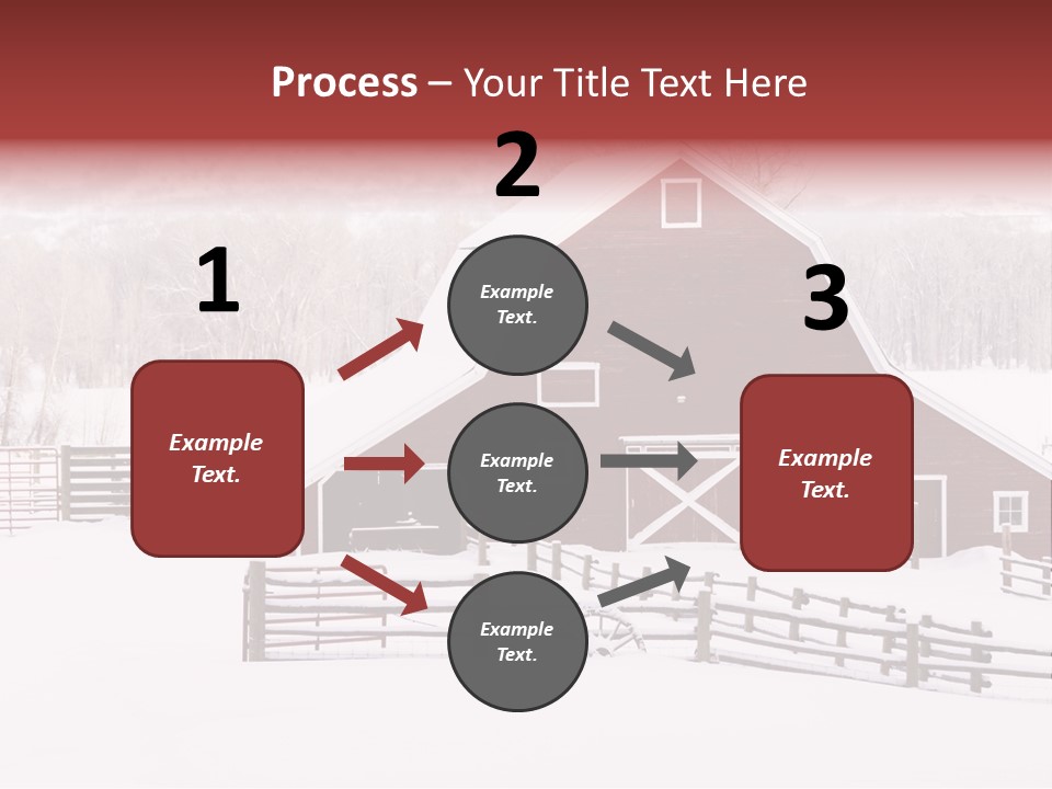 Red Barn Agriculture Snow PowerPoint Template