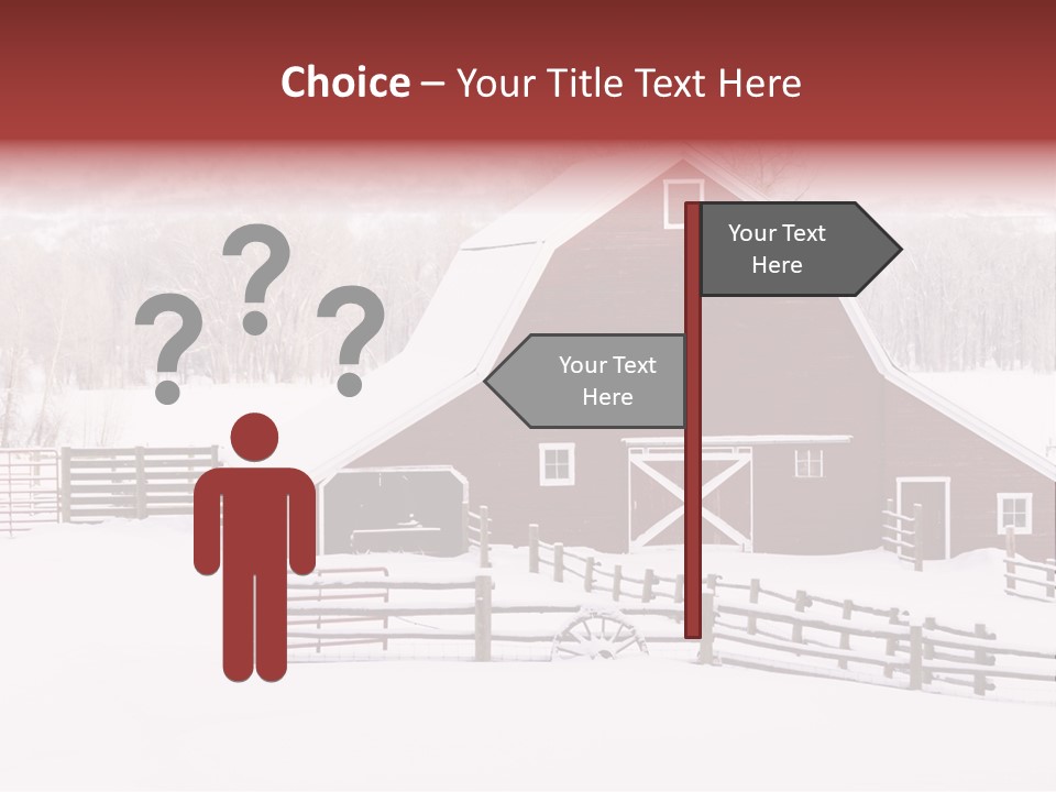 Red Barn Agriculture Snow PowerPoint Template