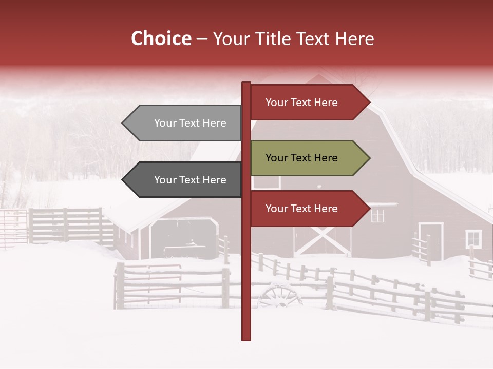 Red Barn Agriculture Snow PowerPoint Template
