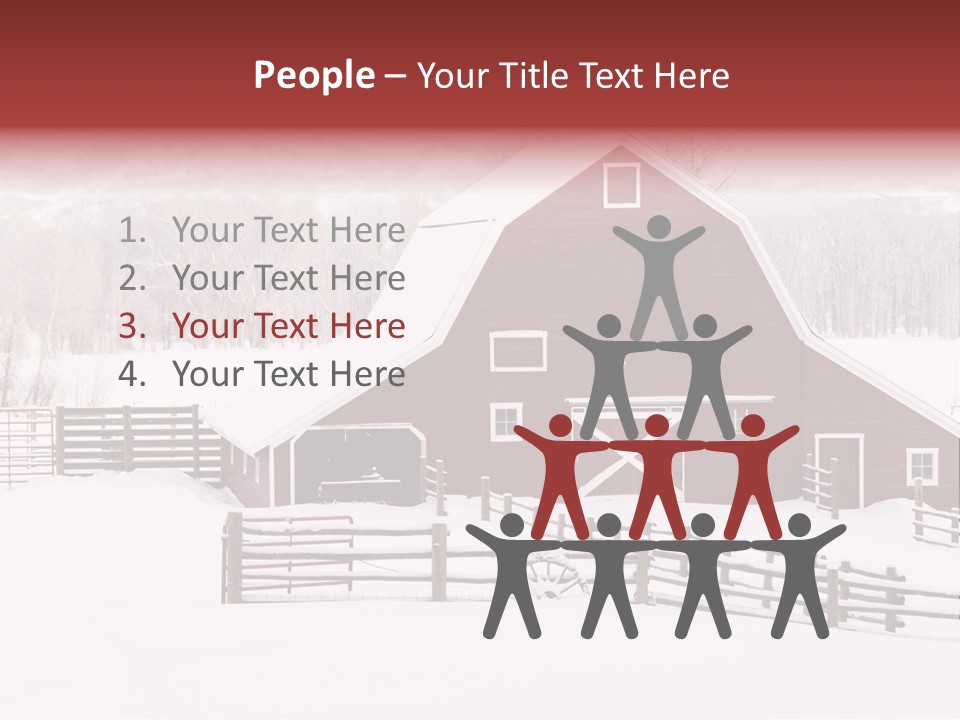 Red Barn Agriculture Snow PowerPoint Template