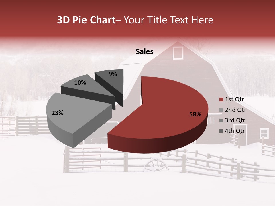Red Barn Agriculture Snow PowerPoint Template