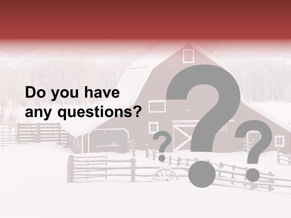 Red Barn Agriculture Snow PowerPoint Template
